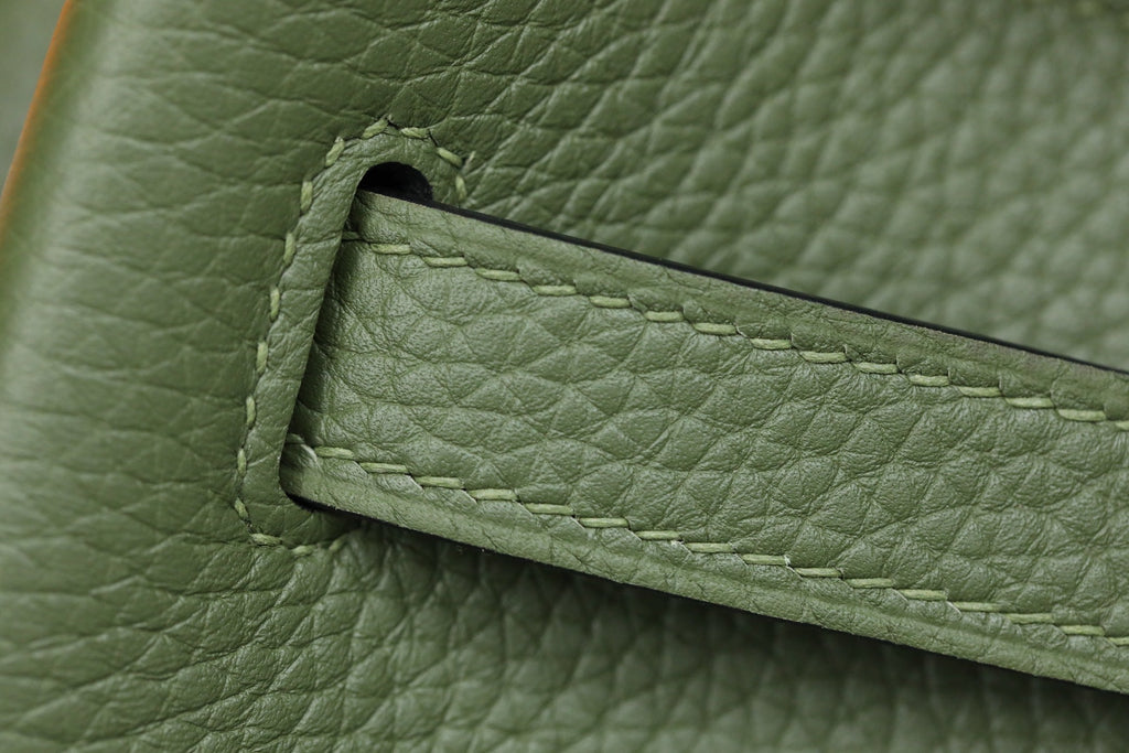 HM So Kelly Shoulder Bag 22cm Green Cowhide 284529