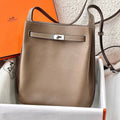 HM So Kelly Shoulder Bag 22cm Taupe Cowhide 284538