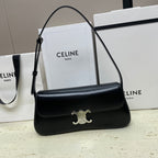 LOLA BAGUETTE BAG 28 IN BLACK SHINNY CALFSKIN