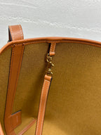 Celine Soft Shopper Bag in Triomphe Brown Black Canvas and Calfskin