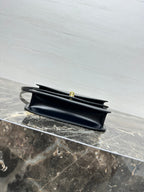 Celin Duo Wallet On Strap Triomphe Black Calfskin