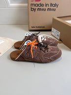Miu x NB 530 SL Mules Dark Brown Suede Leather 642516