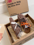 Miu x NB 530 SL Mules Dark Brown Suede Leather 642516