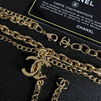 DOUBLE C NECKLACE DOUBLE CHAIN IN GOLD PLATING