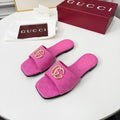 GG 2026 Early Spring Mule Hot Pink Canvas Sheepskin 688515