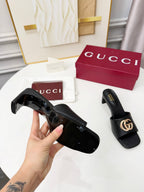 GG 2026 Early Spring Sandals Black Sheepskin 688534
