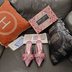 Jimmy 26s Crystal Slipper 45 Pink Silk Satin Cowhide 596341