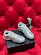 cc low sneaker silver metalic quilted calfskin