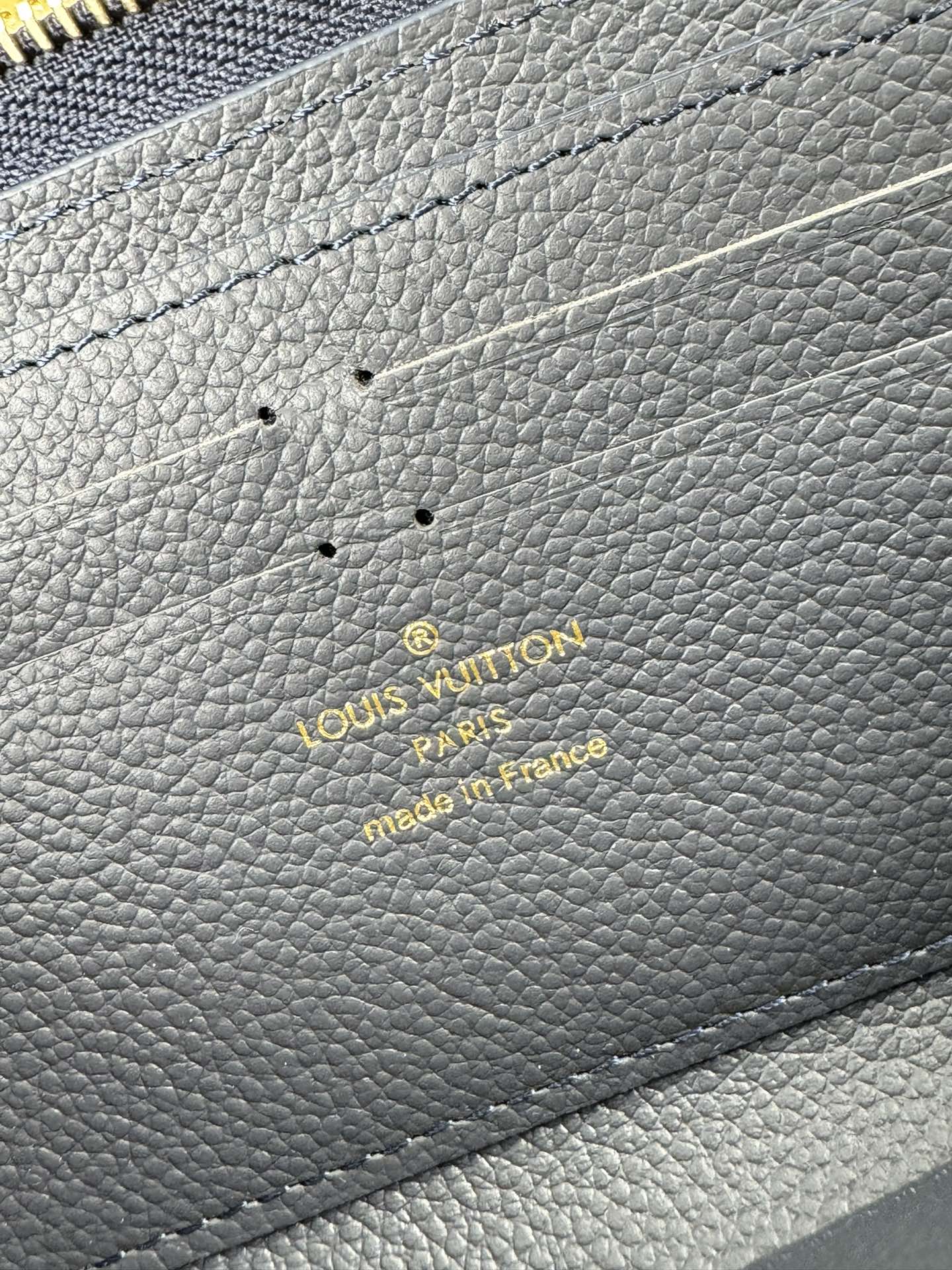 LV Clemence Wallet Black Beige Monogram Empreinte Leather 221542