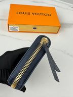 LV Clemence Wallet Black Beige Monogram Empreinte Leather 221542
