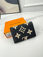 LV Victorine Wallet Black Beige Monogram Empreinte Leather 221543