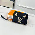 LV Zippy Coin Purse Black Beige Monogram Empreinte Leather 221544