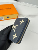 LV Zippy Coin Purse Black Beige Monogram Empreinte Leather 221544