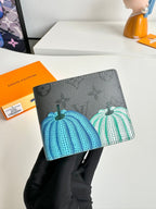 LV x YK Pumpkins Slender Wallet Monogram Eclipse Canvas 221437