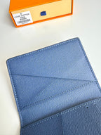 LV Pocket Organizer Black Blue Taiga Cowhide 221441