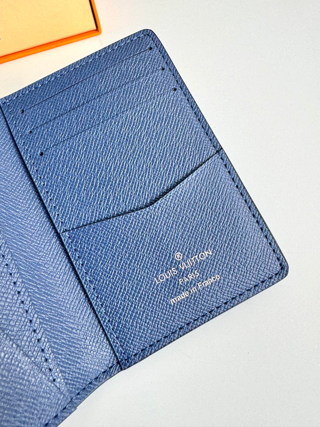 LV Pocket Organizer Black Blue Taiga Cowhide 221441