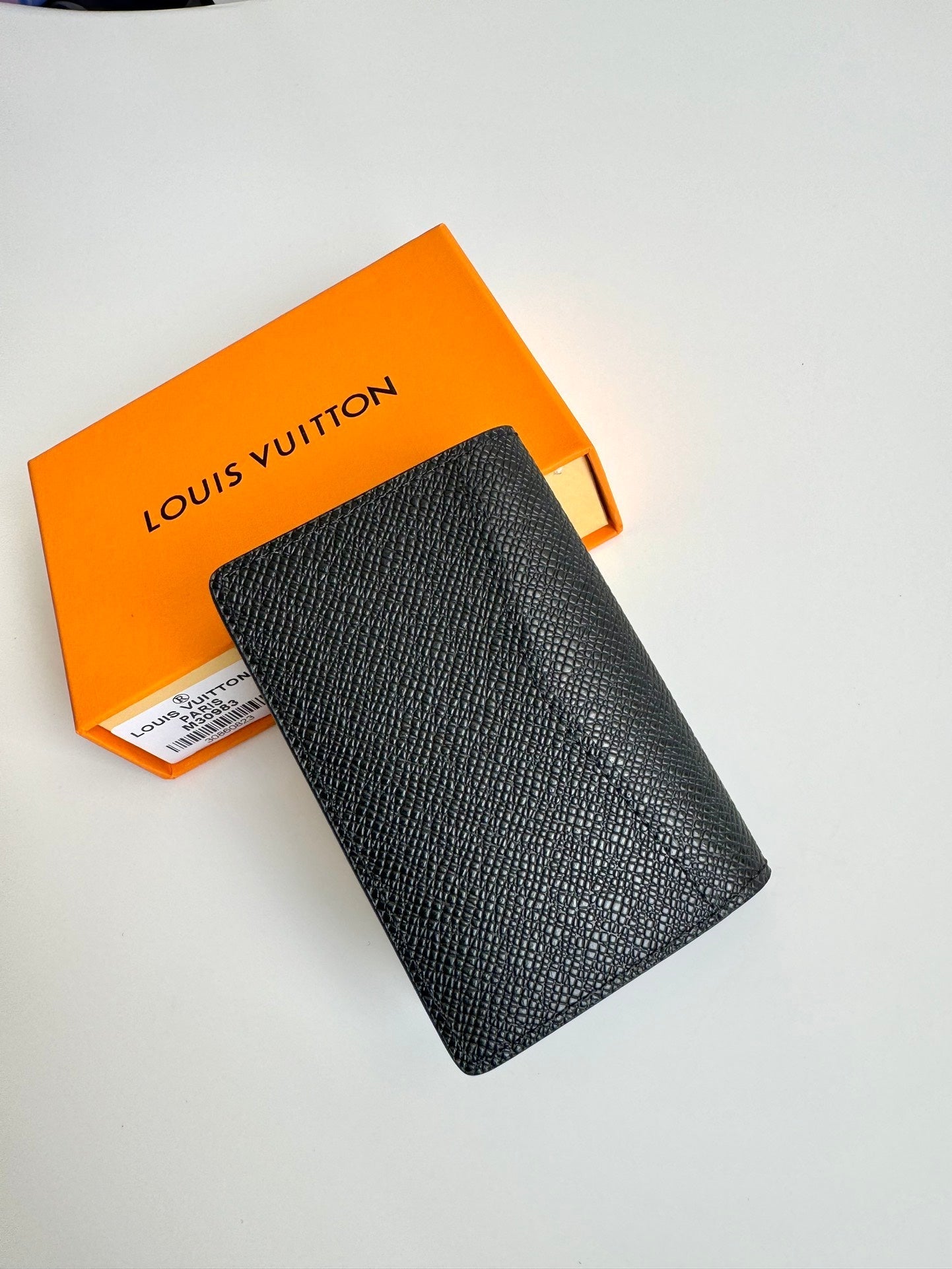 LV Pocket Organizer Black Blue Taiga Cowhide 221441