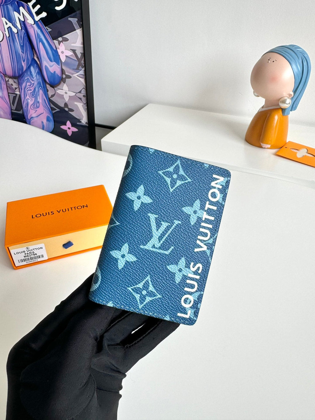 LV M82796 Pocket Wallet Blue Brown Monogram Canvas 221261