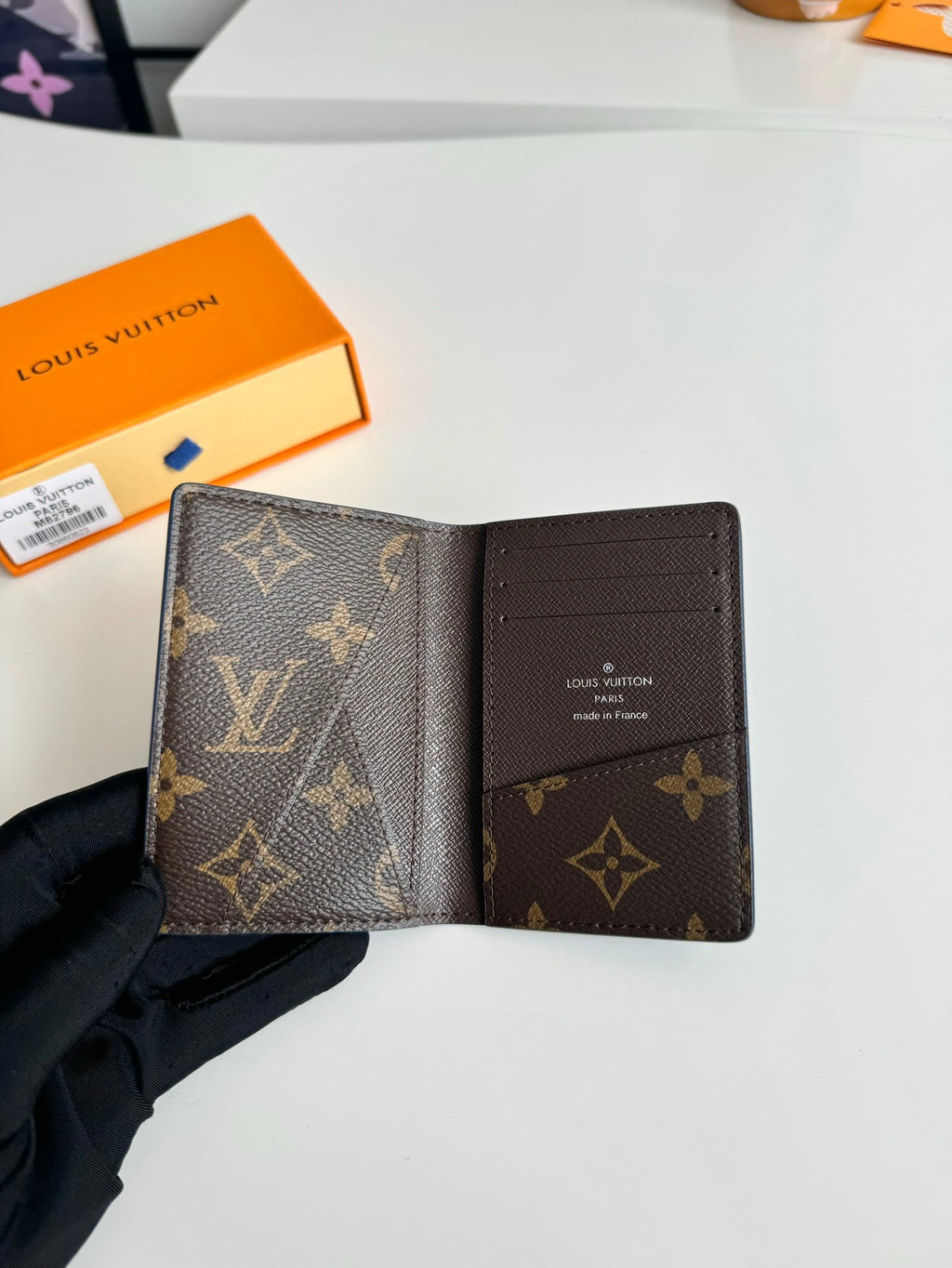 LV M82796 Pocket Wallet Blue Brown Monogram Canvas 221261