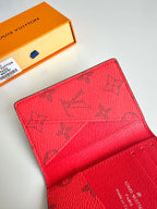 LV M82797 Pocket Wallet Green Red Monogram Canvas 221263