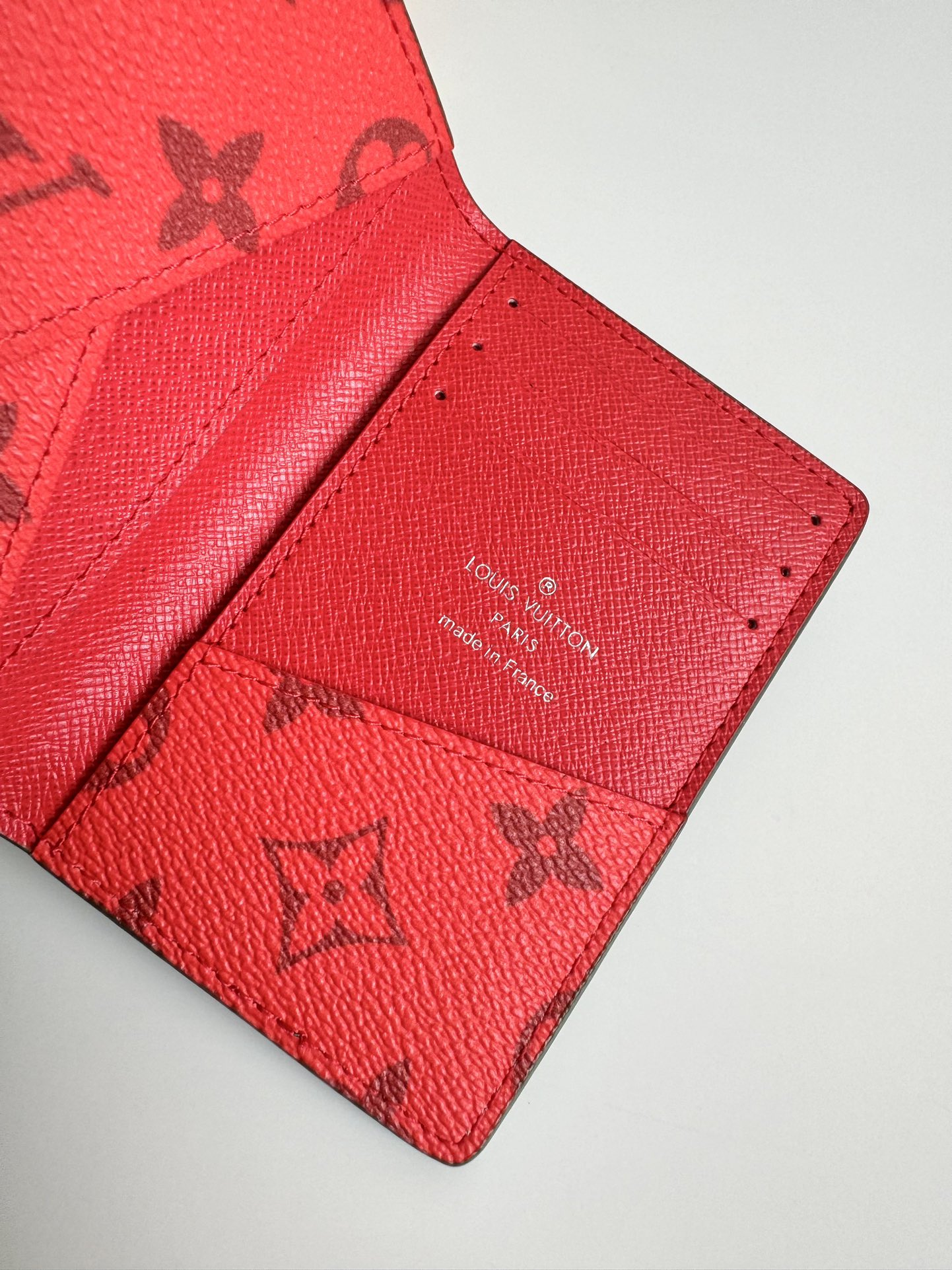 LV M82797 Pocket Wallet Green Red Monogram Canvas 221263