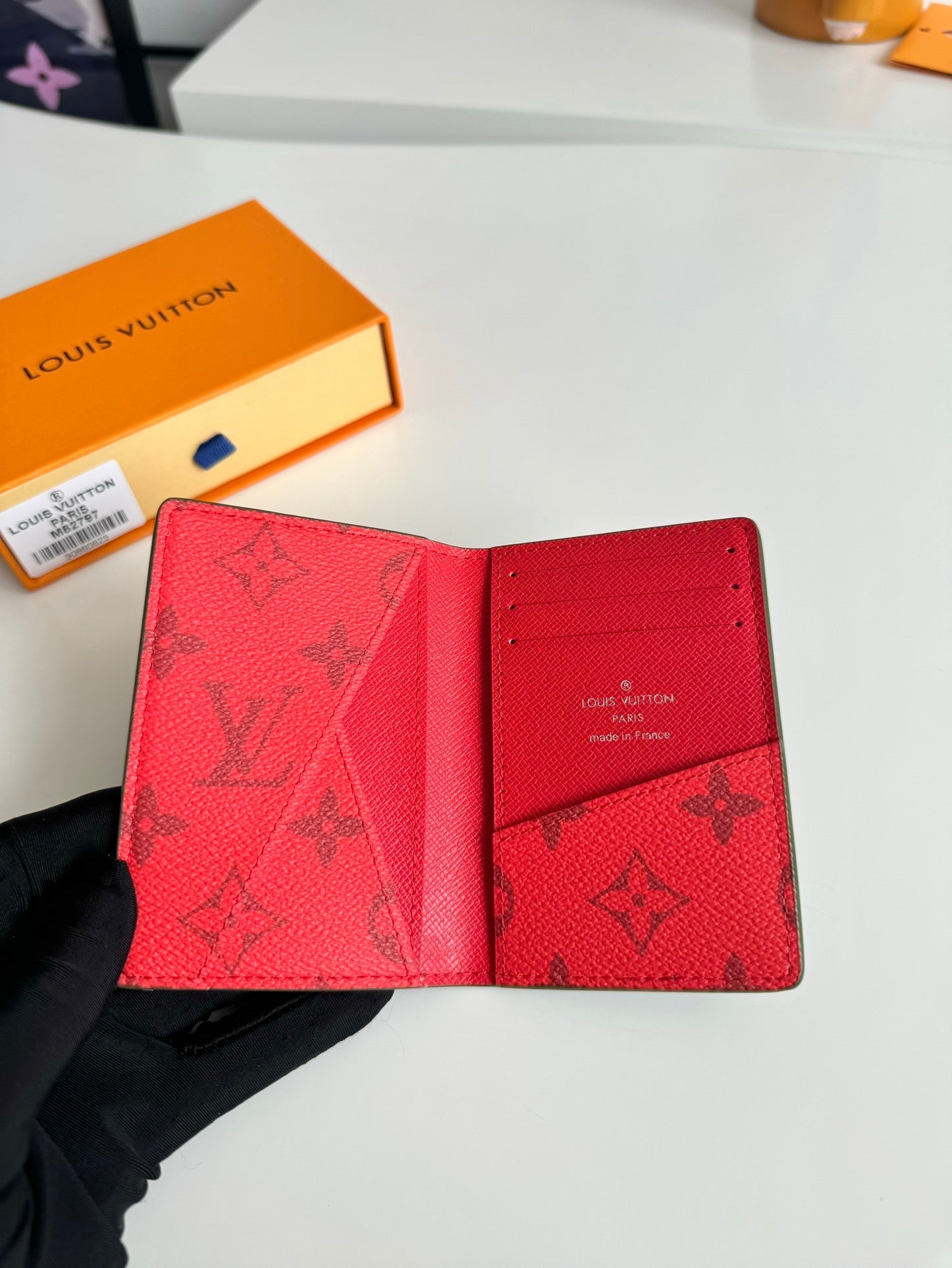 LV M82797 Pocket Wallet Green Red Monogram Canvas 221263