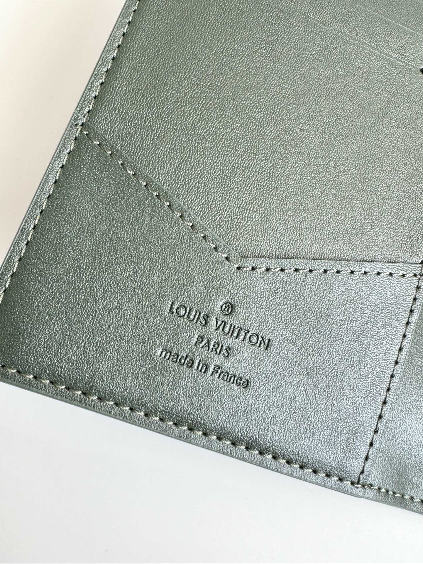 LV Passport Holder Green Ostrich Pattern 221309