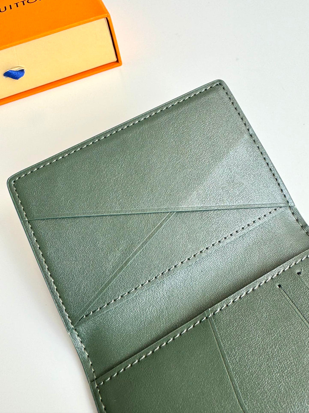 LV Pocket Organizer Green Ostrich Pattern 221310