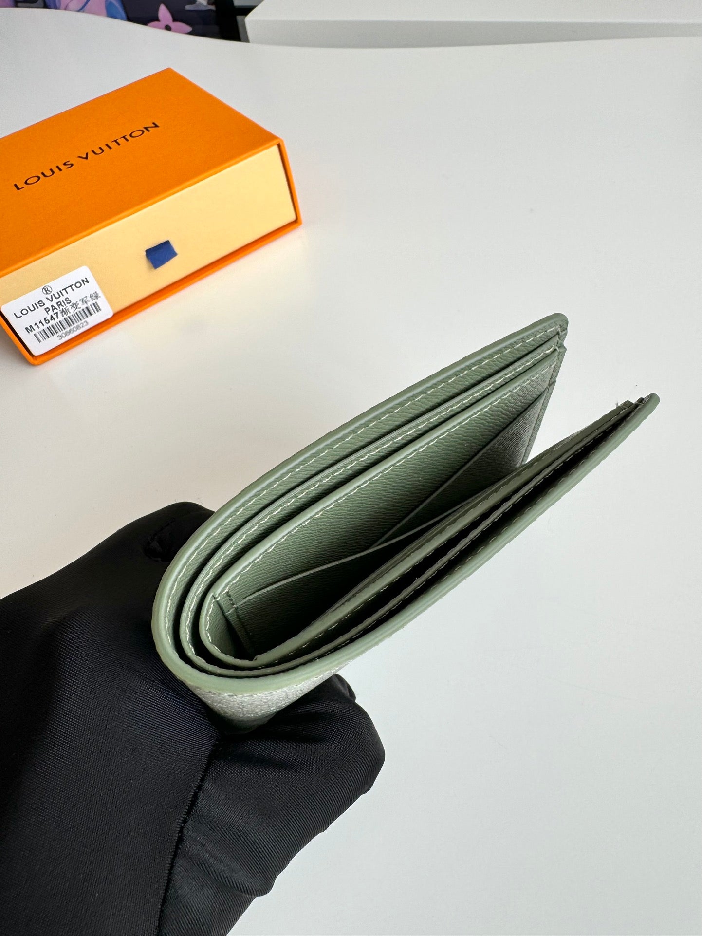 LV Multiple Wallet Green Monogram Gradient Canvas 221316