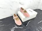 Celine 25 Eve Triomphe Ballet Flat Pink Velvet 547724