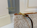 LOE 28 CLUTCH BAG IN BEIGE ANAGRAM JACQUARD