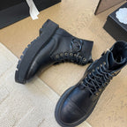Chanel 2025 Lace-up Ankle Boot Black Calfskin 963004
