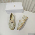 CD Granville Espadrilles Cream Cannage Tweed Sequin 632505