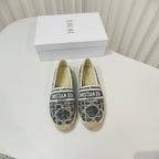 CD Granville Espadrilles Beige Black Cannage Tweed Sequin 632506