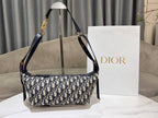 CD Jacquard Hobo Bag 23 With Chain Dark Blue White Canvas