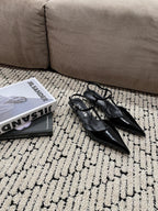 PRA PATENT LEATHER SLINGBACK PUMPS BLACK
