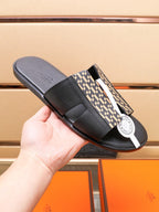 HM IZMIR SANDAL BLACK AND PEACHY LAMBSKIN