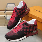 LV CLASSIC SNEAKER IN BLACK MIX SCARLET RED DAMIER