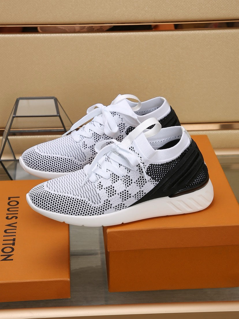 LV SNEAKERS IN WHITE MIX BLACK MESH FABRIC