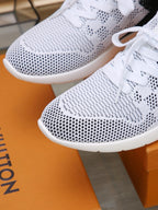 LV SNEAKERS IN WHITE MIX BLACK MESH FABRIC