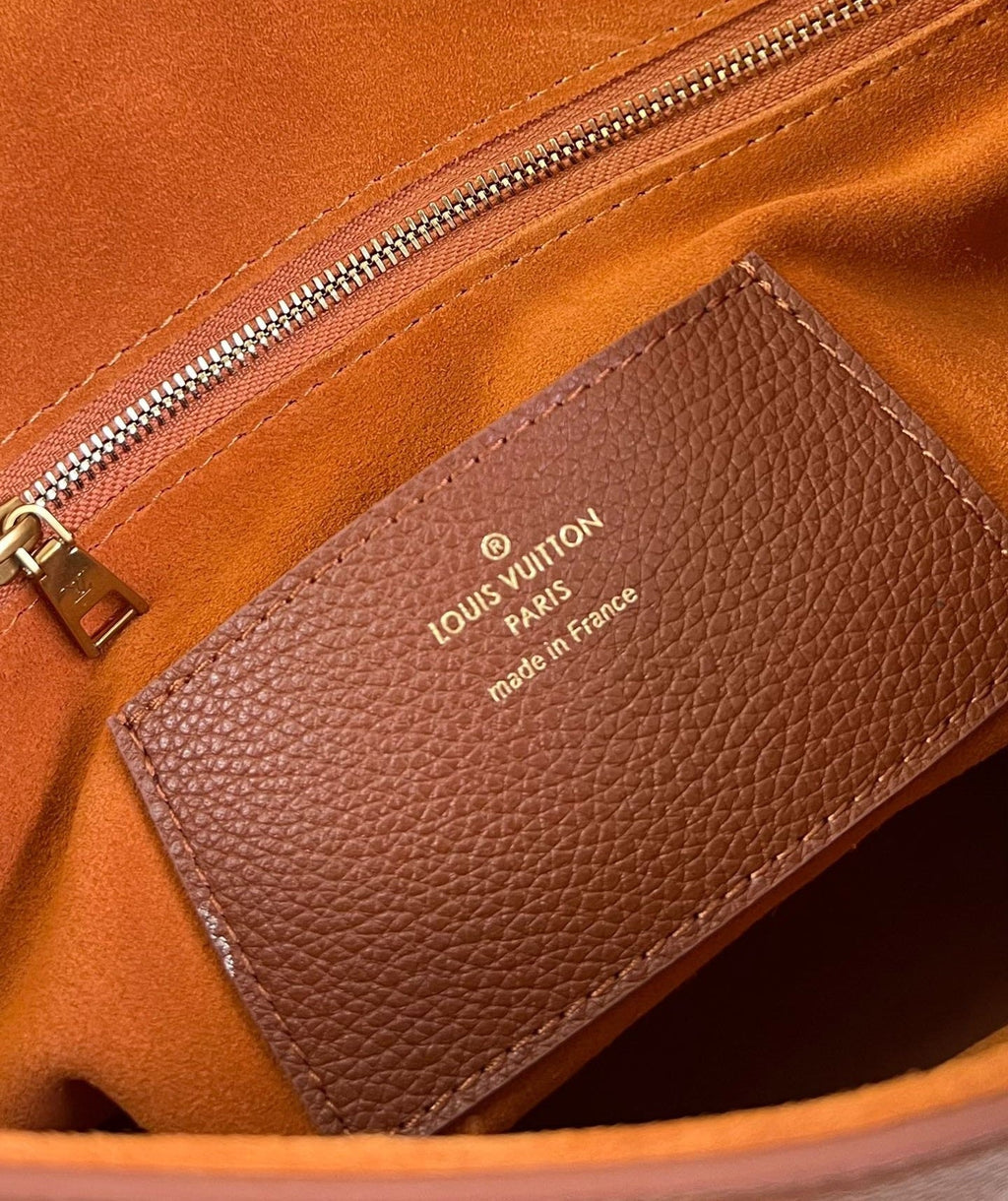 lv soft twist 27cm cognac calfskin gold hardware