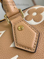 Speedy Bandouliere 20 Brown White Monogram Empreinte Calfskin