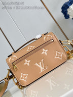 Pochette Metis East West 21.5 Brown White Monogram Empreinte Calfskin