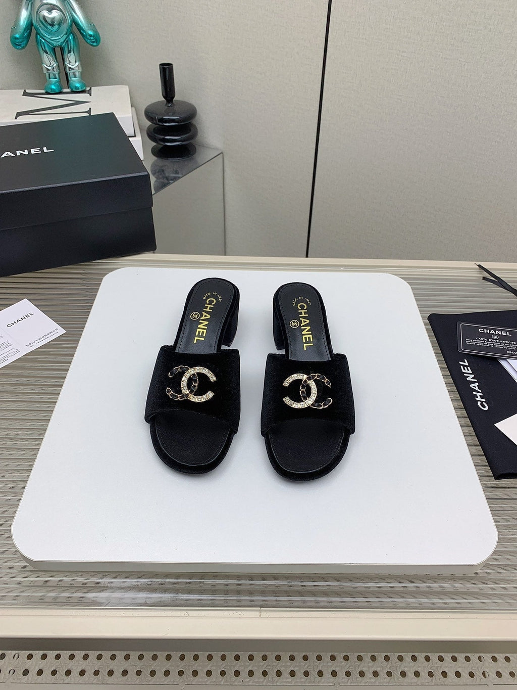 CC Mule Sandals 50m In Black Velvet 148971