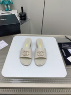 CC Mule Sandals 50m In White Lambskin 148978