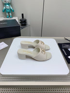 CC Mule Sandals 50m In White Lambskin 148978
