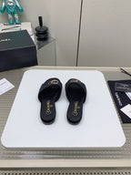 CC Slippers In Black Velvet 148986