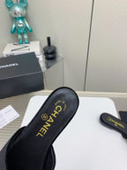 CC Slippers In Black Velvet 148986