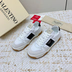 VT 25 Low Top Garavani Sneaker White Black Cowhide 331677