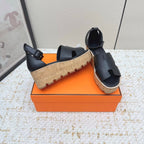 HM Luce 30 Sandal 65mm Black Cowhide Cork 477967